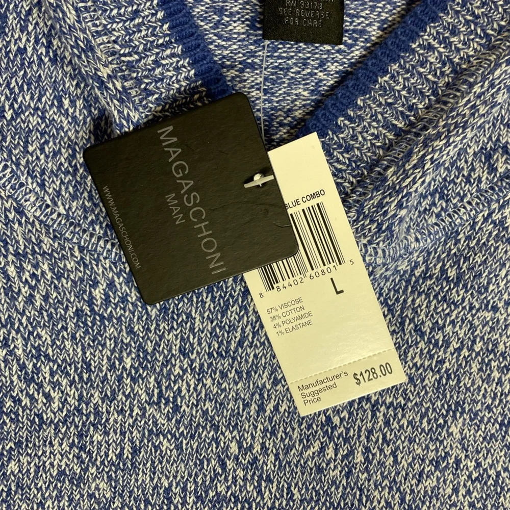 Men’s Magaschoni Hooded Marled Cotton Blend Sweater NWT